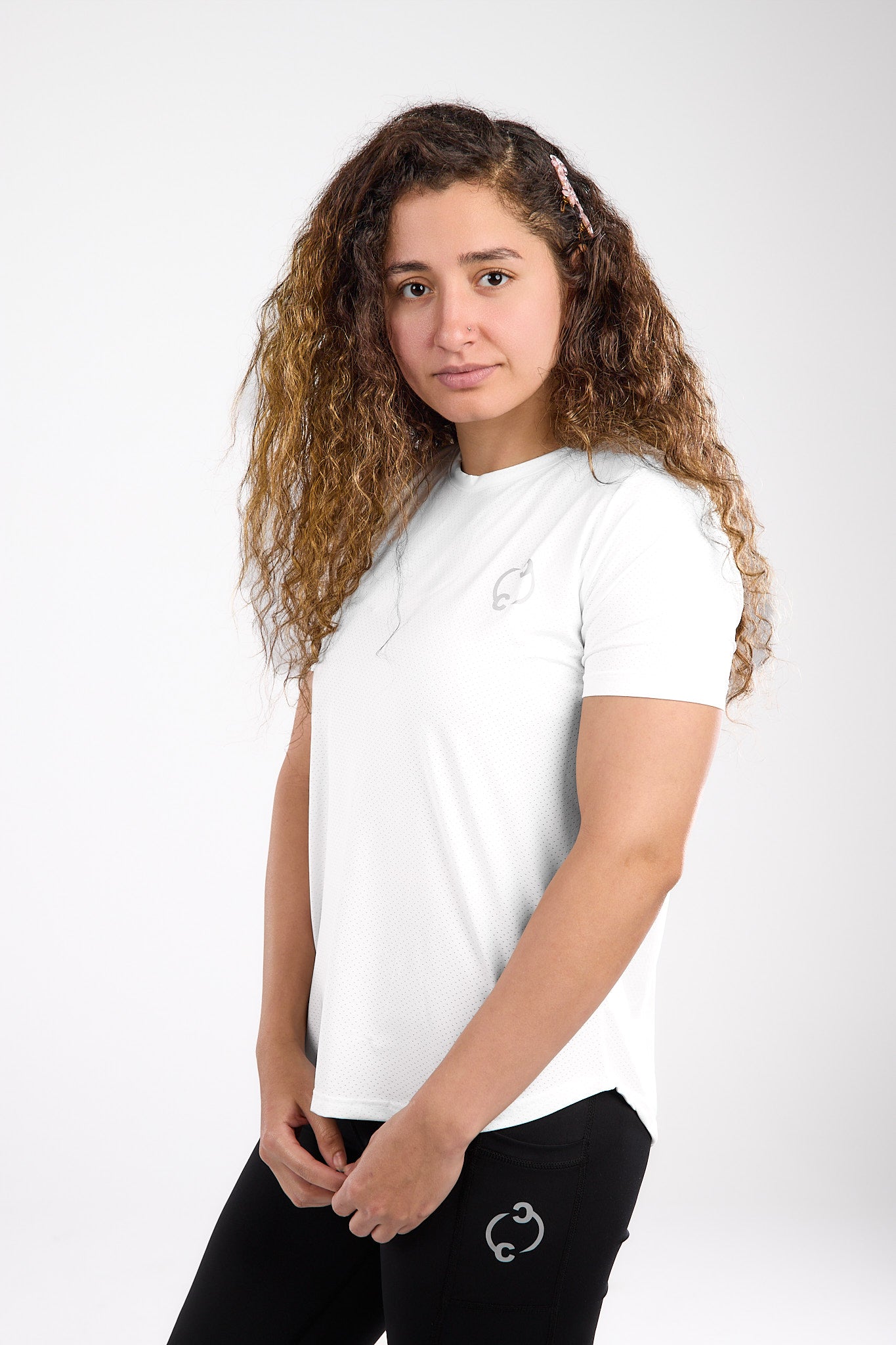 White Short Sleeve Pink Back Design